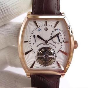 VC Vacheron Constantin B Malta Series Kinetic energy display single calendar manual winding tourbillon con cinturón de cocodrilo americano de doble cara (producido por TF)