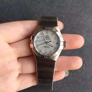 V6 fábrica nuevo Omega Constellation blanco Concha cara señoras reloj mecánico