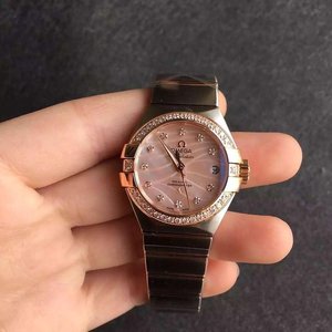 V6 re-grabado nuevo Omega Constellation Serie Reloj de Mujer Diamante de Oro Rosa