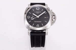 VS réplica superior de fábrica Panerai pam320 reloj mecánico para hombre Esfera negra luminosa de cuatro manecillas.