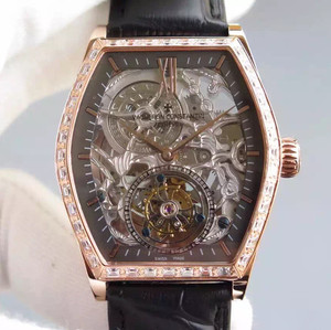 Vacheron Constantin (Malta serie hollow tourbillon) estilo mecánico reloj de hombre