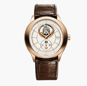 R8 Piaget BIack Tie serie ultradelgada fase luna tourbillon correa reloj reloj ultrafino sinuoso fase luna de cuerda reloj de movimiento de hombre