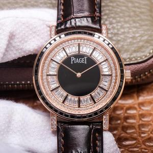 UU Piaget Tesoros Extraordinarios, Colección de Diamantes Completos Ultradelgada, Reloj de Hombre, Correa de Cuero, Movimiento Mecánico Automático