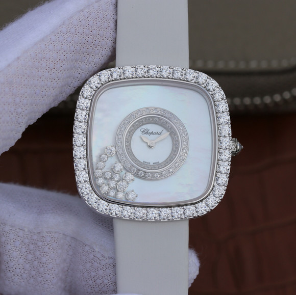 KG Chopard (Chopard) FELIZ DIAMANTES serie 204368-1001 reloj cuadrado para señoras - Haga un click en la imagen para cerrar