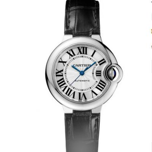 v6-tehdas Cartier sininen ilmapallo W6920085 naisten mekaaninen kello (33mm).