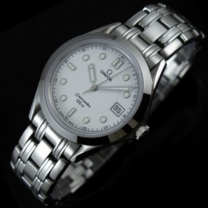 Swiss watch Omega OMEGA Seamaster Series White Noodle Ding Diamond Scale Automatic Mechanical Men's Watch