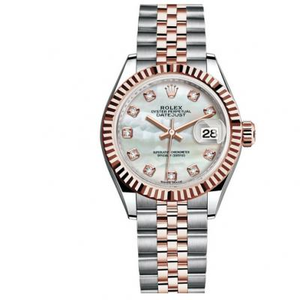 Rolex naisten Datejust 279171 helmi-äiti -naisten naisten kello tarkennetulla jäljitelmäkellolla.