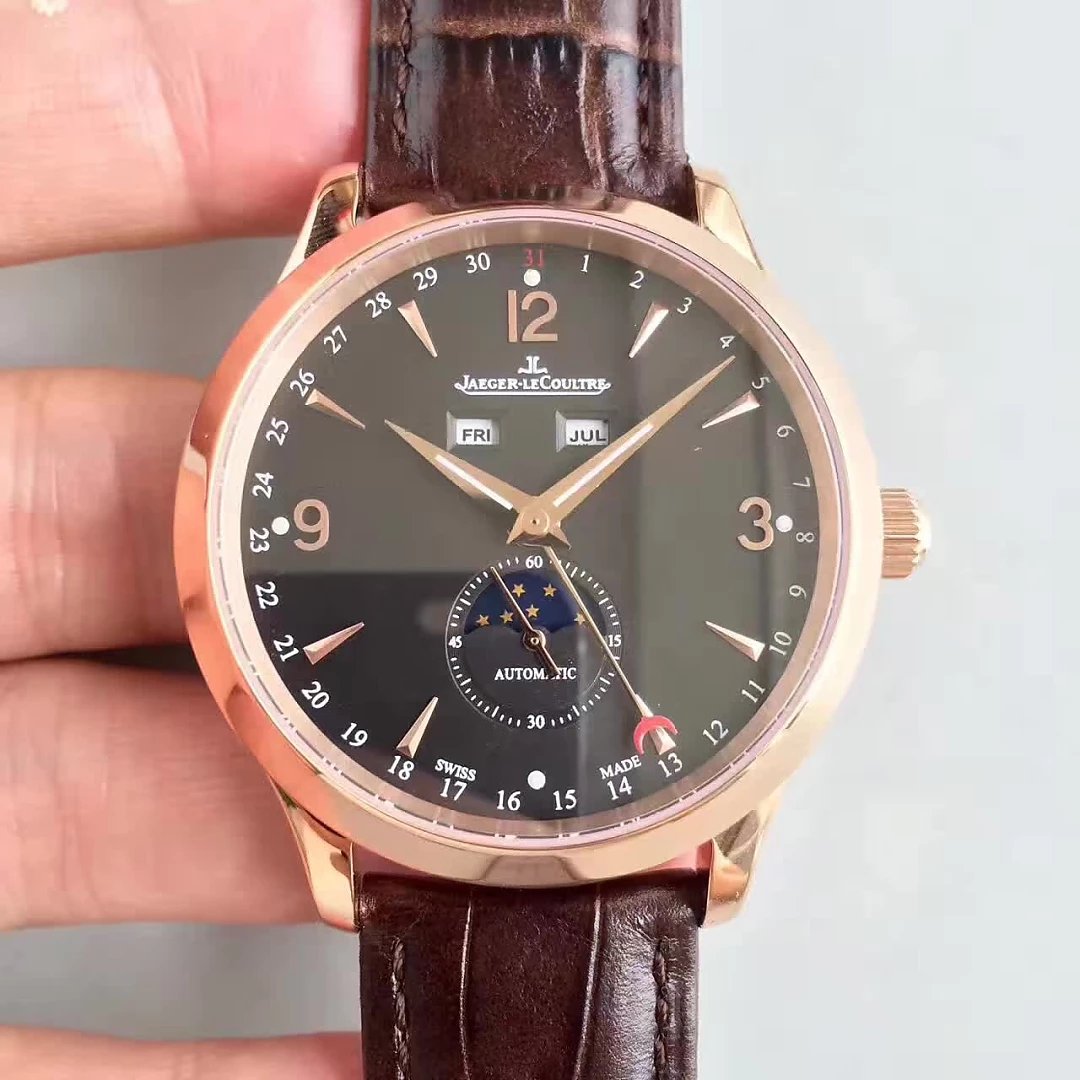 BF-kaiverrettu JL Jaeger-LeCoultre-monitoimilaitteiden klassinen sarja, automaattinen mekaaninen miesten kello, jossa on uudelleen kaiverrettu alkuperäinen liike - Sulje napsauttamalla kuva