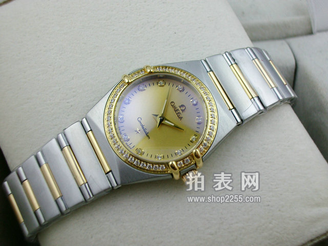 Sveitsin OMEGA Omega Constellation Series 160th Anniversary Alkuperäinen Kvartsiliike Kaksi kättä Naisten Watch (Gold) - Sulje napsauttamalla kuva