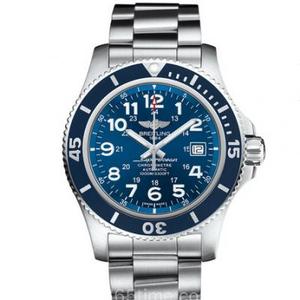 TF Breitling Super Ocean Series A17392D81C1A1 Blue Plate Steel Band Montre mécanique pour homme édition spéciale.