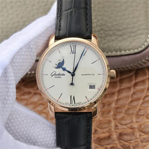 Glashütte Membre du Congrès original Big Date Moon Phase Watch Montre Montre Cuir Strap Automatique Mécanique Mouvement mécanique