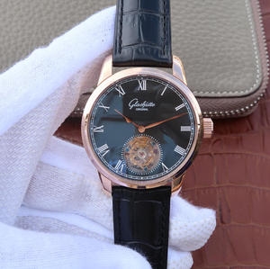 Glashütte Original Senator Series 94-11-01-01-04 Montre True Tourbillon Rose Gold Black Surface.