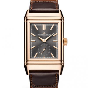 2020 première version MG Factory montre Jaeger LeCoultre 396245 Flip série montre double face double fuseau horaire montre en or rose pour hommes