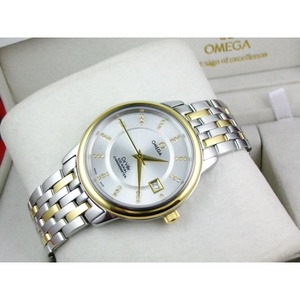 Swiss Omega OMEGA 18K Or White Face Roman Scale Automatique Mécanique Back Watch Homme .