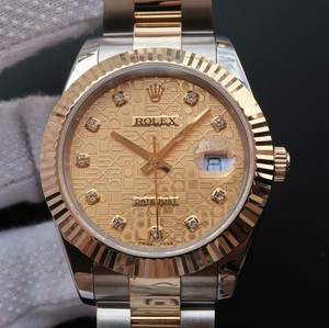 Rolex Datejust II série 126333 version recouverte d'or, recouverte d'or pur 18 carats, recouverte d'or épaisseur 15 microns, bracelet or poids 2,22 grammes, bague poids or
