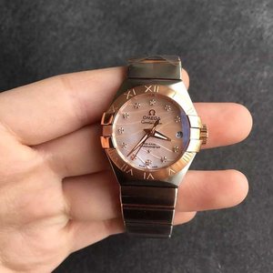 V6 Factory Omega Constellation Series Montre mécanique pour femme Bague en or rose