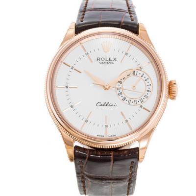 MKS Rolex Cellini Series 50515 Brown Belt Men's Watch - Cliquez sur l'image pour la fermer