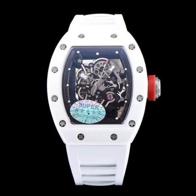 KV Taiwan Factory RM055 White Pottery Series Net Red Hot Style Men's Mechanical Watch White Tape - Cliquez sur l'image pour la fermer