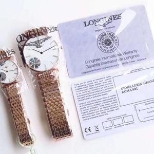 JF New Longines Garland Series Couple Watch 36mmL420 Quartz Movement Men's Watch 24mmL420 Quartz Movement Women's Watch