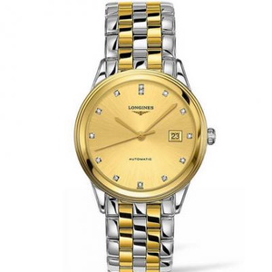 YC Longines Military Flag Series L4.874.3.37.7 Gold Men's Automatic Mechanical Steel Band Gold Watch.
