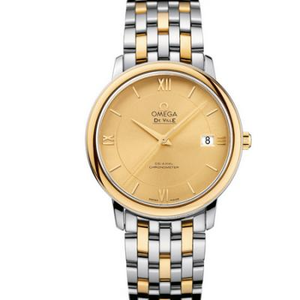 TW Omega's new Die flying 424.20.37.20.08.001 men's mechanical watch with gold surface.
