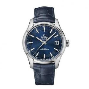vs Factory Omega Butterfly Series 433.33.41.21.03.001 Bright Blue Alligator Leather Men's Mechanical Watch The best version.