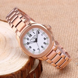 Refined replica watch Swiss movement Patek Philippe automatic mechanical men's watch 18K rose gold full gold case watch through the back