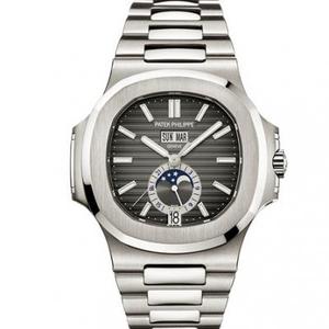 PF Patek Philippe Nautilus 5726/1A-014 Blue Plate Moon Phase Steel Band Mechanical Men's Watch
