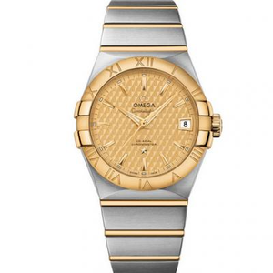 VS factory replica Omega Constellation series 123.20.38.21.08.002 double eagle gold men's mechanical watch.