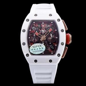 KV Taiwan factory Richard Mille RM-011 white ceramic limited edition high-end quality men's mechanical watch .