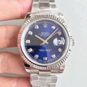 N Factory Rolex Datejust 41MM New Edition Folding Buckle Blue Diamond Men's Mechanical Watch.