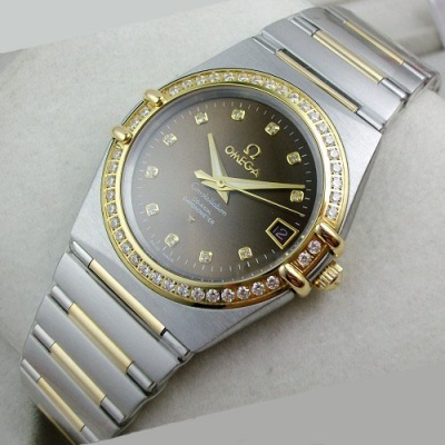 Swiss Omega OMEGA Constellation Series Automatic Mechanical Transparent 18K Gold Diamond Men's Watch Swiss Movement - Click Image to Close