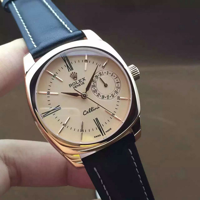 Rolex Cellini series 3-digit calendar hand display Swiss automatic mechanical belt men's watch - Click Image to Close