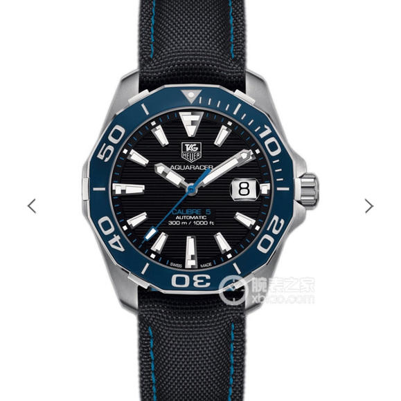 V6 TAG Heuer 43mm new product blue ceramic bezel 316L stainless steel nylon leather strap 2824 automatic mechanical movement - Click Image to Close