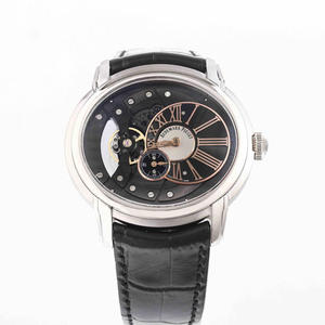 V9 Audemars Piguet Millennium Series 15350 oro bianco e orologio da uomo diamante, cinturino in pelle Orologio meccanico automatico