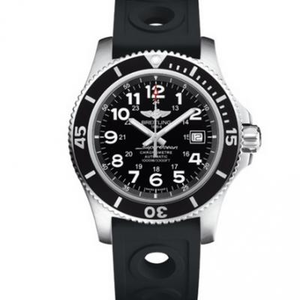 Orologio meccanico da uomo N Factory Breitling A17392D serie Super Ocean II con quadrante nero.