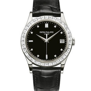 Patek Philippe nuova serie Calatrava 5298P diamante meccanico diamante orologio nero facciaBreguet napoletano, orologio meccanico signore di alta qualità