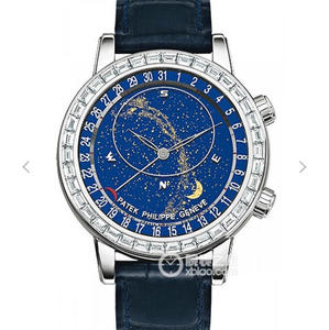 Top alta imitazione Patek Philippe Super Complication Chronograph Series 6104 Men's Watch Set con Swarovski Diamonds