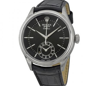 Rolex Cellini 50529 piastra nera sei ore posizione doppio fuso orario cronografo automatico meccanico platino maschile con oro