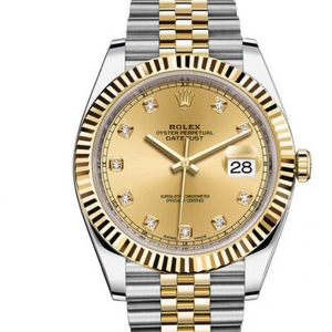 Una a una replica Rolex High Imitation Datejust 116233 Champagne Plate Diamond Watch