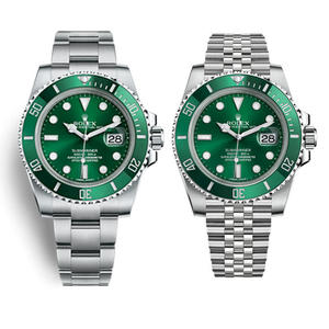 V9 Rolex Green Water Ghost Submariner 116610LV Super Replica Green Ghost Uomo's Mechanical Watch 3135 Movement e 904L Steel Additional Five Beads Strap