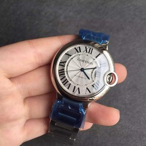 v6 Orologio meccanico da donna con palloncino blu Cartier inciso con motivo solare da 36 mm