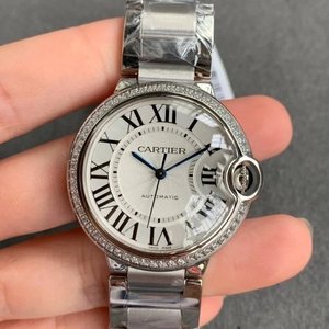 V6 fabbrica Cartier nuovo palloncino blu modelli femminili 36mm singolo anello diamanti, signore orologio meccanico automatico, cintura in acciaio