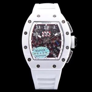 KV Taiwan fabbrica Richard Mille RM-011 ceramica bianca limitede orologio meccanico di alta gammadi