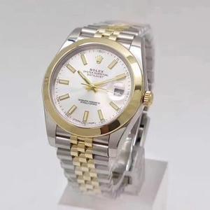 N Fabbrica Rolex Datejust 41MM New Edition Pieghevole Buckle White Noodle Ding Orologio Meccanico Uomo (Tipo d'Oro)