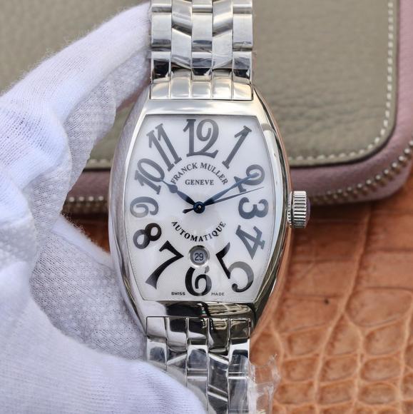 ABF Franck Muller Casablanca serie 8880 Orologio da polso, orologio meccanico automatico da uomo con cintura in acciaio, quadrante bianco. - Clicca l'immagine per chiudere