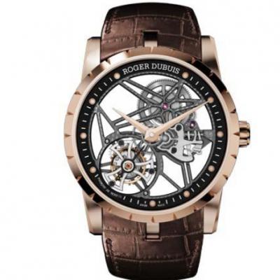 JB Roger Dubuis King Series Rose Gold Case RDDBEX0392 Uomo Tourbillon Hollow Watch - Clicca l'immagine per chiudere