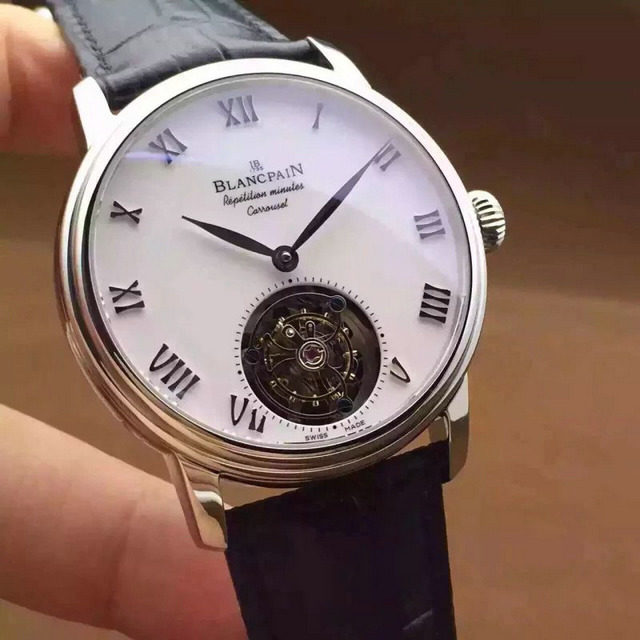 Un'imitazione di precisione Blancpain Tourbillon Brasus serie avvolgimento manuale moda semplice cintura orologio da uomo - Clicca l'immagine per chiudere