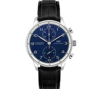 IWCポルトガル限定版スーパースリムポルトガルメーターV7版IW371432自動機械式メンズ腕時計ブルーの表面。