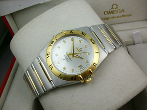 オメガオメガコンステレーションシリーズ 18K 金自動機械メンズ腕時計 (白顔)